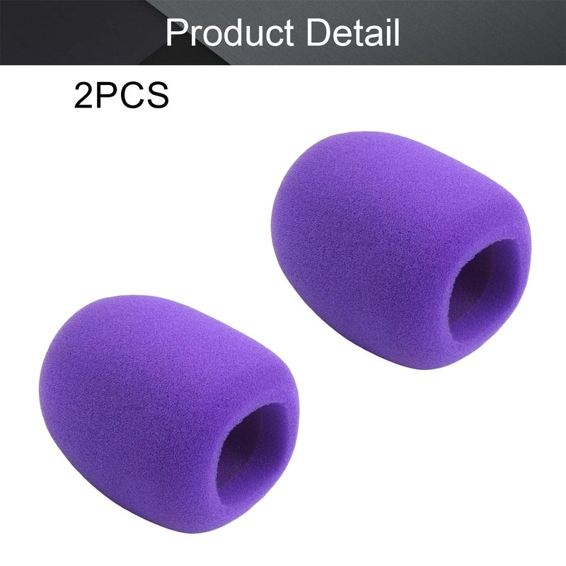 Fielect 2Pcs Microphone Cover Sponge Foam Mic Cover Handheld Microphone Windscreen Shield Protection Micro Foam Filter Purple for KTV Broadcasting - Image 4
